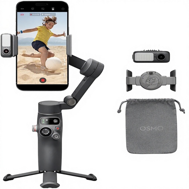 Osmo Mobile 7P Gimbal Stabilizer IPhone/Android Native Tracking Quick Launch One-Tap Edit Built-in Extension Rod Tripod Lighting
