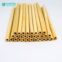 Pailles en bambou écologiques jetables et réutilisables AHEVEN - Compostables, durables, logo personnalisé disponible, en promotion