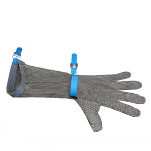 Guantes de Malla Metálica de Acero Inoxidable de Manga Larga para Protección de Manos al Cortar Carne, Nivel 9 de Protección EN1082, para Carniceros - Product Image 3