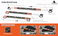 Lámpara LED de Alta Luminosidad 6000K Luz Diurna con Ángulo de Haz de 60° y 3COB para Debajo del Capó con Gancho Extensible