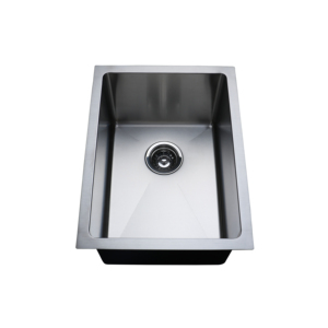 Fregadero de cocina moderno de un solo seno, hecho a mano, de acero inoxidable satinado, para empotrar, de grado comercial, cepillado, de un solo orificio RS-1520 - Product Image 1