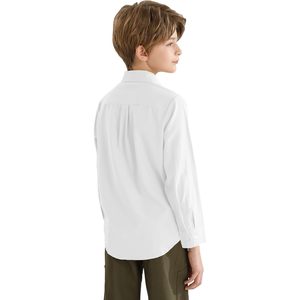 Chemise habillée à manches longues boutonnée pour garçons, uniforme Oxford avec poche poitrine, 9 mois-16 ans, anti-plis, 100% coton - Product Image 2