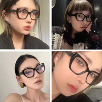 Lunettes unisexes tendance œil de chat semi-cerclées à monture intégrale anti-lumière bleue pour la correction de la myopie et la protection des yeux, usage adulte