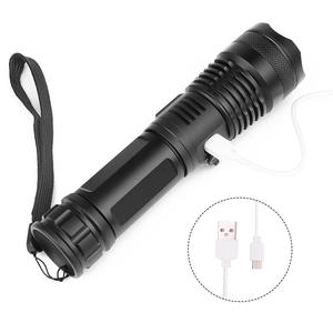 Lampe torche LED rechargeable USB X71, haute puissance, avec fonction de mise au point télescopique, lampe torche d'extérieur avec mode SOS, batterie 18650 26650 - Product Image 1