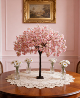 Neuer Bestseller Japanischer Sakura-Baum Maßgefertigte Rosa Kirschblüten Künstliche Umweltfreundliche Seiden-Plastik-Blumen für Hochzeit Abschluss Zuhause