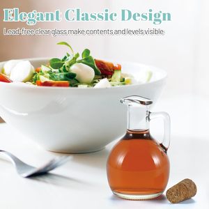 Distributeur de verre d'huile et de vinaigre de 6oz 180ml avec <span class=keywords><strong>bouchon</strong></span> hermétique et poignée Bouteilles de condiments <span class=keywords><strong>en</strong></span> verre <span class=keywords><strong>pour</strong></span> vinaigrette - Product Image 4