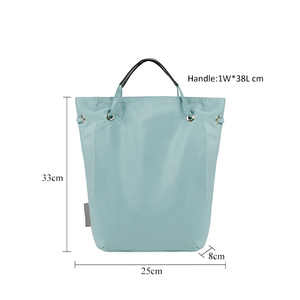 New Design Polyester Waterproof <b>Lunch</b> <b>Bag</b> <b>with</b> Zipper and Pocket Leather Handle Small Size Carry <b>Bag</b> - Product Image 4
