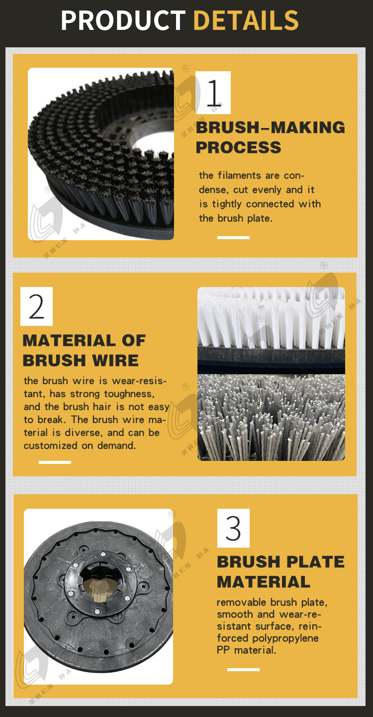 14 15 17 18 21 Inch Electric Floor Scrubbing Brush Customized