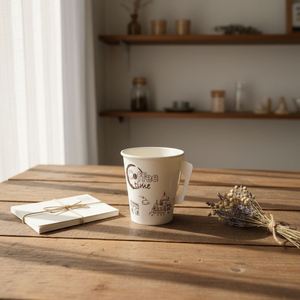 Gobelets en carton jetables personnalisables, durables et compostables à paroi simple pour café, thé, eau à emporter - Product Image 4