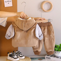Vêtements d'automne et d'hiver pour enfants de 1 à 6 ans, ensemble de vêtements pour garçons, manches longues, trois pièces, retour à l'école, vêtements pour enfants