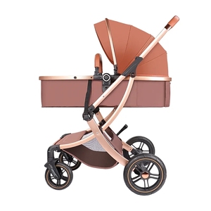 Cochecito de bebé de cuero súper moderno con forma de huevo Cochecito de bebé Ligero y seguro 3 en 1 - Product Image 5