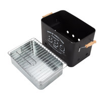 Barbecue au charbon de bois portable Kimleyda, design pliable en fer, style moderne, revêtement poudré, allumage électronique, dispositif de sécurité anti-flamme