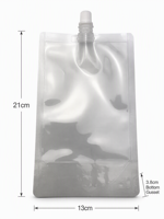 Sachet Doypack transparent de 500 ml avec bec verseur, personnalisable avec logo, prêt à l'emploi, pour emballage à emporter de café glacé et de jus