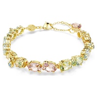 Bracelet chaîne plaqué or pour femme, bracelet tennis multicolore en cristal autrichien, bijoux de luxe pour mariage, fête, anniversaire, cadeau