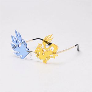 Gafas de Sol Punk Sin Marco con Logotipo Personalizado al por Mayor, Gafas de Sol Sin Montura con Forma de Dragón y Fénix, Moda 2020 - Product Image 4