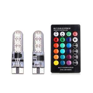 ไฟ LED สำหรับรถยนต์จากโรงงาน รุ่น T10 สีขาวนวล ซิลิโคนขนาดเล็ก ไฟส่องป้ายทะเบียน ไฟกระพริบ สำหรับมอเตอร์ไซค์ 12V 2W - Product Image 1