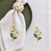 Set de table brodé personnalisé en tissu de qualité supérieure, serviette de table