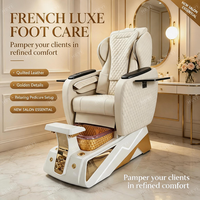 Équipement professionnel pour salon de manucure, fauteuil de massage pour les pieds, fauteuil de pédicure électrique inclinable moderne et luxueux avec lumières