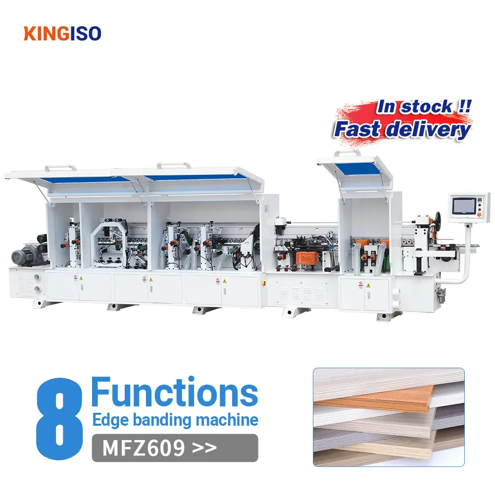 מכונת רצועת קצוות PVC MDF אוטומטית של KINGISO MFZ607 MFZ609 רצועת קצוות עץ אוטומטית