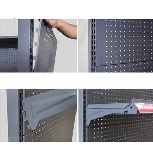 سوبر ماركت فتحة مزدوجة رف معدني أسود بسعر تنافسي - Product Image 3