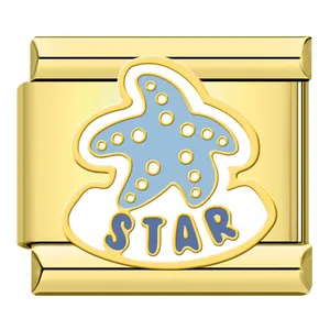 2025 hapiship ขายส่ง Star <span class=keywords><strong>Love</strong></span> Keep Sports lcuk สร้อยข้อมือสแตนเลสสตีลขนาด9มม. DJ1441เสน่ห์ดาวจากอิตาลี - Product Image 3