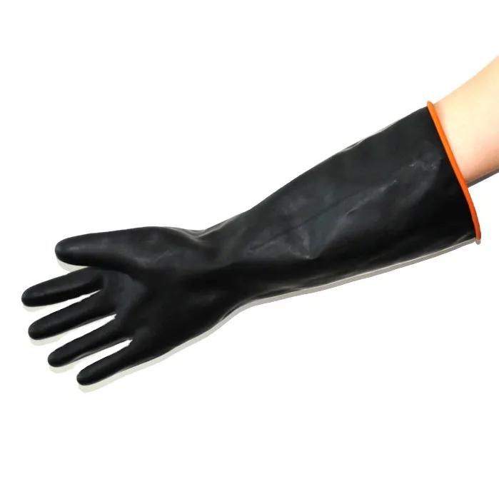 Xingli new design thick comfortable 12" smooth palm latex rubber big hand gloves