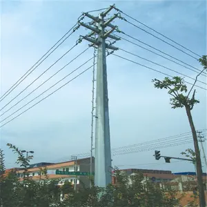 Galvanized Custom steel electric pole in competitive price for sale