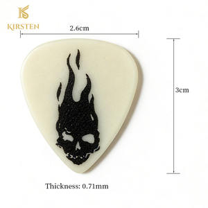 ชุดปิ๊กกีตาร์เรืองแสงในที่มืด 5 ชิ้น ลายหัวกะโหลก ทำจากเซลลูลอยด์เรืองแสง ปรับแต่งได้ สำหรับกีตาร์เบสและกีตาร์โปร่ง ขายส่งจำนวนมาก - Product Image 4