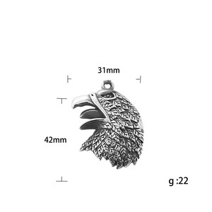 จี้หัวนกอินทรี สร้อยคอผู้ชายสแตนเลส สไตล์เรโทรพังก์ รุ่น 19063 - Product Image 3