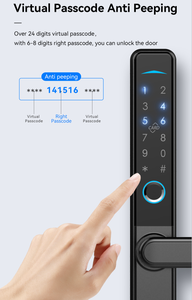 Tuya Thông Minh Kỹ thuật số Keyless nhập hệ thống khóa vân tay <span class=keywords><strong>b</strong></span>ị hỏng cầu nhôm khóa cho nhà khách sạn cho Brass Gỗ mật khẩu mã - Product Image 4