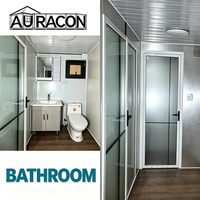 Maison conteneur préfabriquée modulaire de 40 pieds en acier expansé à double aile, pour jardin, portable, avec salle de bain de luxe, 3 chambres, hall, anti-vent