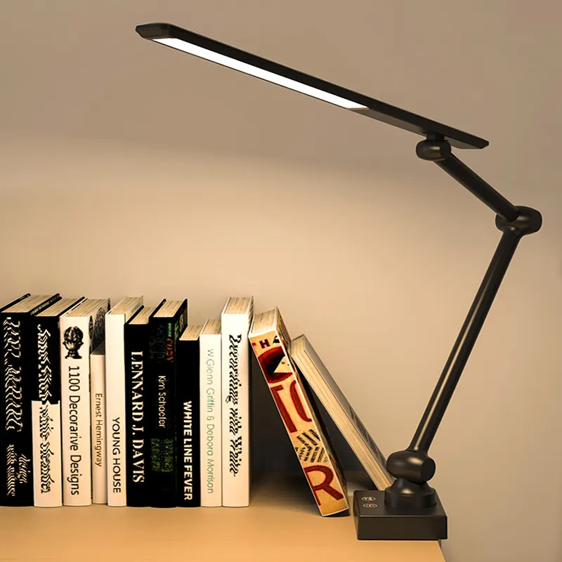 Hot Sales Rotating Swing Arm LED Clip Lamp Study Desk Lamp High Lumen Touch Control Table Lamp