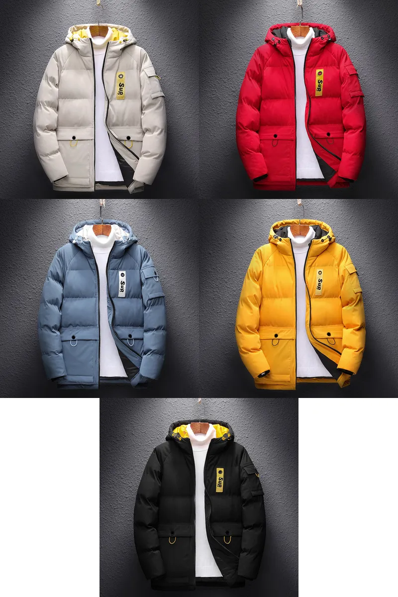 주문 Puffer 플러스 크기 온난한 겨울 로고 긴 소매 폴리에스테 남자의 재킷