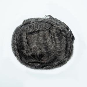 Perruque en PU à peau fine, prix d'usine en gros, nouveau design, dentelle suisse, ligne de cheveux naturelle, perruque pour hommes à peau fine - Product Image 2