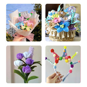 بيع بالجملة حرفة ما قبل المدرسة متعددة الألوان سلك ضبابي 8 مجموعات سميكة ديي ينبع الشنيل عصا مجموعة منظف الأنابيب الحرفية ورقة الحرفية - Product Image 6