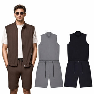 Ensemble Gilet et Short de Luxe d'<span class=keywords><strong>Été</strong></span> en Mélange Polyamide Élasthanne de Haute Qualité – Gilet de Corps et Gilet Court Assortis - Product Image 1
