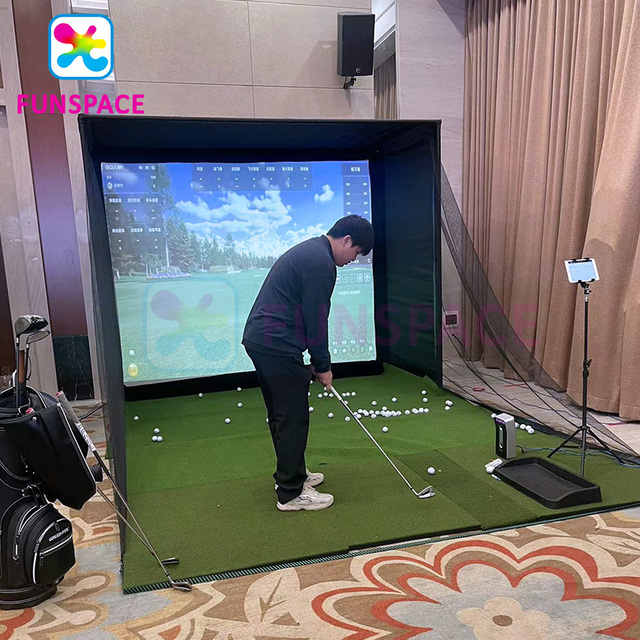Funspace Custom Size Golf Simulator Home 3D Screen Digital Sport  Golf Indoor Training System Virtual Courses