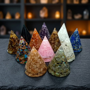 Mixed <b>Crystal</b> Cone Pyramids Polished Natural Stones 70-75mm Home Decoration Pyramid Shapes - Product Image 2