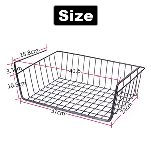 <span class=keywords><strong>Étagère</strong></span> de rangement sous l'<span class=keywords><strong>armoire</strong></span> - <span class=keywords><strong>Étagère</strong></span> de rangement en métal suspendue avec paniers pour cuisine, garde-manger, salle de bain, blanc et noir - Product Image 6
