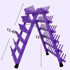 ชั้นวางวิกผมแบบตั้งโต๊ะ 54 ช่อง ยี่ห้อ Yiwu วัสดุ PP สีชมพู สีฟ้า สีม่วง สำหรับจัดเก็บอุปกรณ์ถักผมสำหรับผู้หญิง - Product Image 5