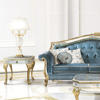 Table d'appoint de luxe style rococo français avec incrustations de coquillages, pour salon de villa, avec pieds sculptés à la main en or