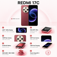 Téléphone intelligent Redmi 17C, processeur octa-core, écran AMOLED 6,88 pouces 120 Hz, batterie 5160 mAh, double SIM, reconnaissance faciale, jeu, Android 5G, redmi 17c