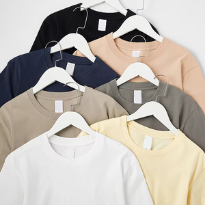 <span class=keywords><strong>Camiseta</strong></span> de manga corta de algodón puro de 230g de estilo japonés para hombre, camisa Base de media manga de Color sólido con <span class=keywords><strong>hombros</strong></span> regulares sueltos al por mayor - Product Image 4