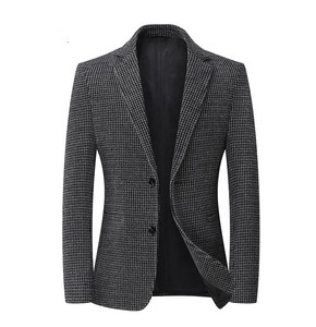 Nuevo <span class=keywords><strong>Traje</strong></span> Casual de <span class=keywords><strong>Hombre</strong></span> 2026 de Terciopelo de Invierno con Diseño de Pata de Gallo, Elástico de Nylon, Engrosado, Ajustado, Sin Plancha, para Jóvenes - Product Image 2