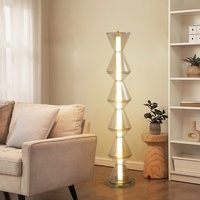 Lampe de chevet en verre nordique, design minimaliste moderne sophistiqué, éclairage ambiant en forme de diamant, à intensité variable, commande vocale