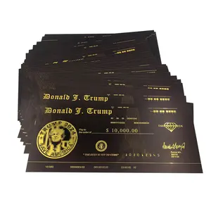 Персонализированный Золотой билет на заказ с бриллиантами в американском стиле 2024, Золотая банкнота, Vip TRB, визитная карточка, клетка Trumb для подарка