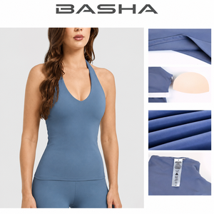 BASHAsports Halter Yoga <strong>tank</strong> <strong>Top</strong> and Backless Running Sports Vest for <strong>Woman</strong> Shaping Outerwear for Pilates and Fitness Workouts - Product Image 5