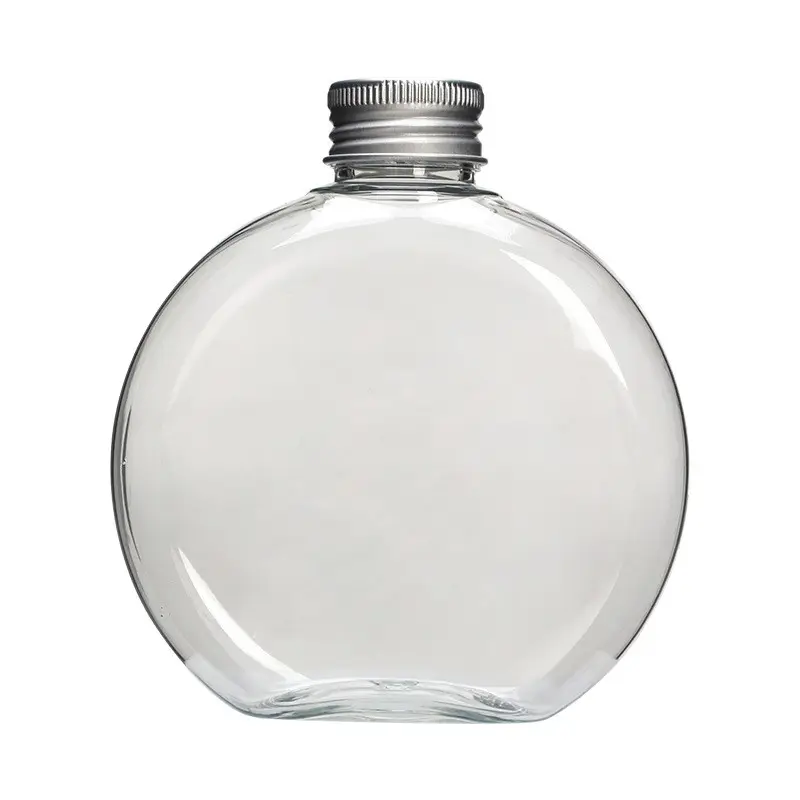 Круглая прозрачная пластиковая бутылка 50 мл 60 мл, бутылка для конфет, плоская алюминиевая крышка, раздельная бутылка