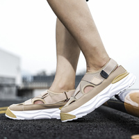 Sandales d'été pour hommes en maille, plateforme tendance, antidérapantes, chaussures de plage décontractées, mules de marche de luxe pour homme, chaussures de sport d'extérieur