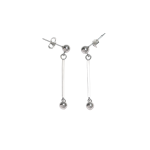 Pendientes de Moda, Acero Inoxidable 316L, Baño de Oro PVD, Resistentes y Sostenibles, Barra Larga con Extremos de Bola - Product Image 2